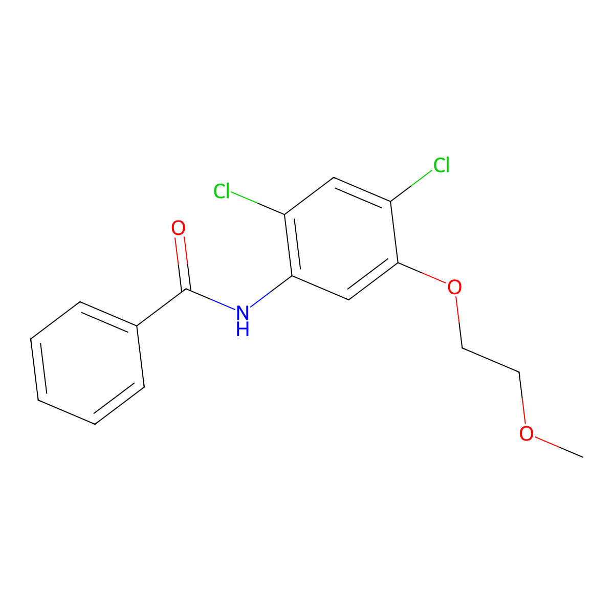 N-[2,4-dichloro-5-(2-methoxyethoxy)phenyl]benzamide molecular structure, CAS 338961-29-8