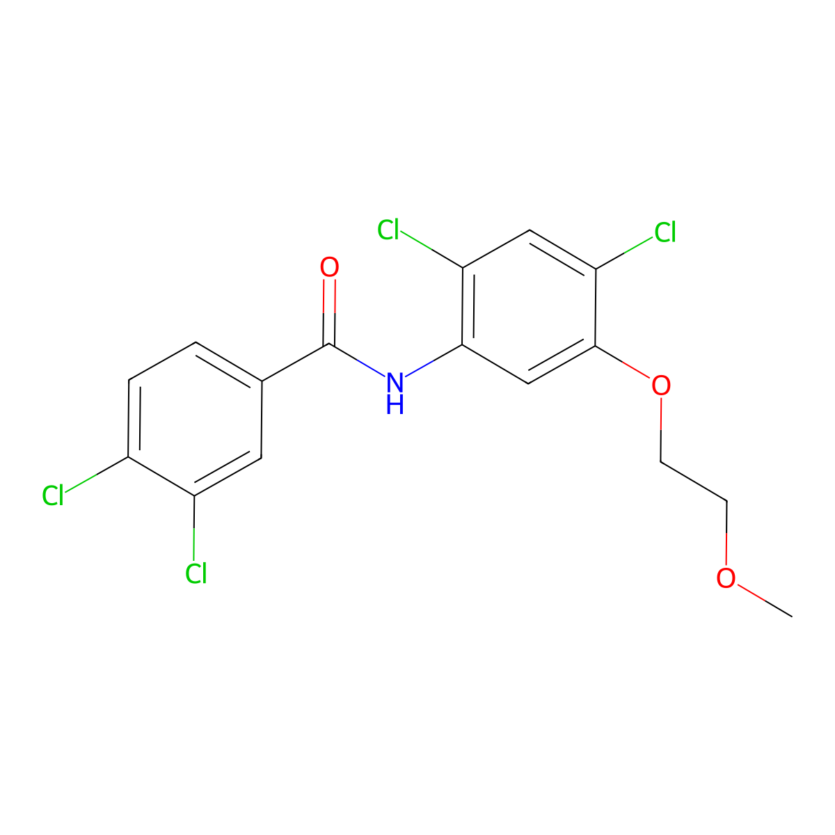 3,4-dichloro-N-[2,4-dichloro-5-(2-methoxyethoxy)phenyl]benzamide molecular structure, CAS 338961-30-1