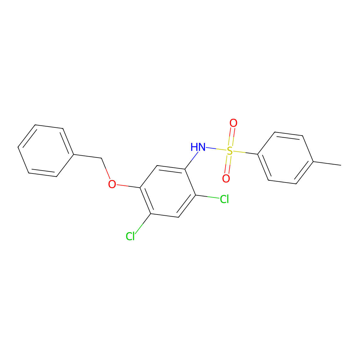 N-(5-(Benzyloxy)-2,4-dichlorophenyl)-4-methylbenzenesulfonamide molecular structure, CAS 338961-53-8