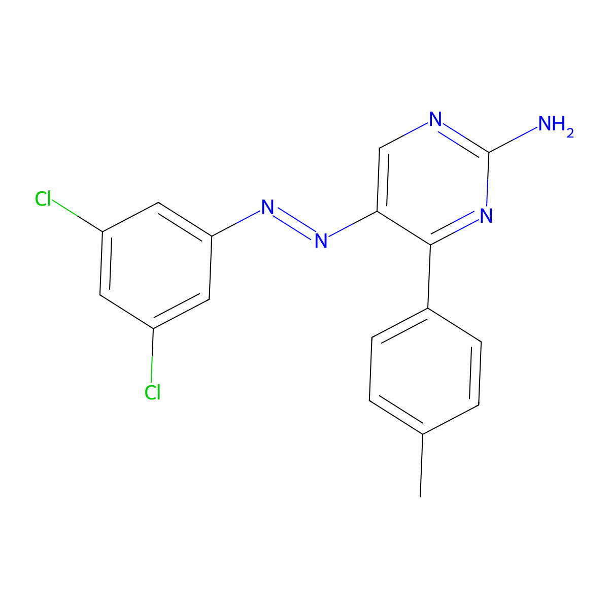 5-[2-(3,5-Dichlorophenyl)diazenyl]-4-(4-methylphenyl)-2-pyrimidinamine molecular structure, CAS 338962-05-3