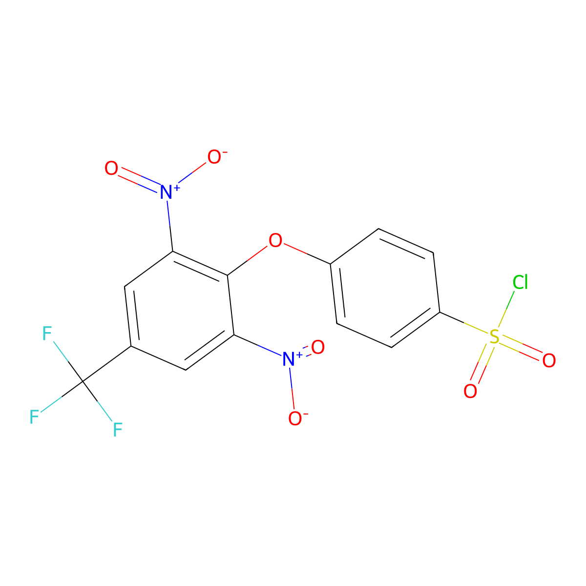 4-(2,6-Dinitro-4-(trifluoromethyl)phenoxy)benzenesulfonoyl chloride molecular structure, CAS 338962-07-5