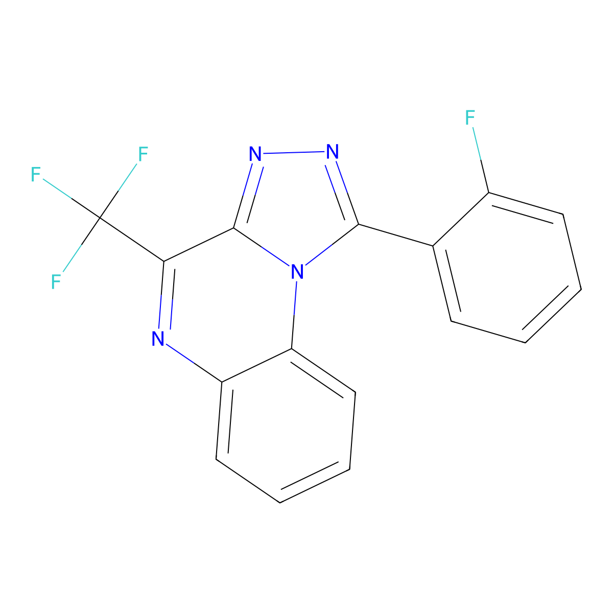 1-(2-Fluorophenyl)-4-(trifluoromethyl)-[1,2,4]triazolo[4,3-a]quinoxaline molecular structure, CAS 338962-33-7