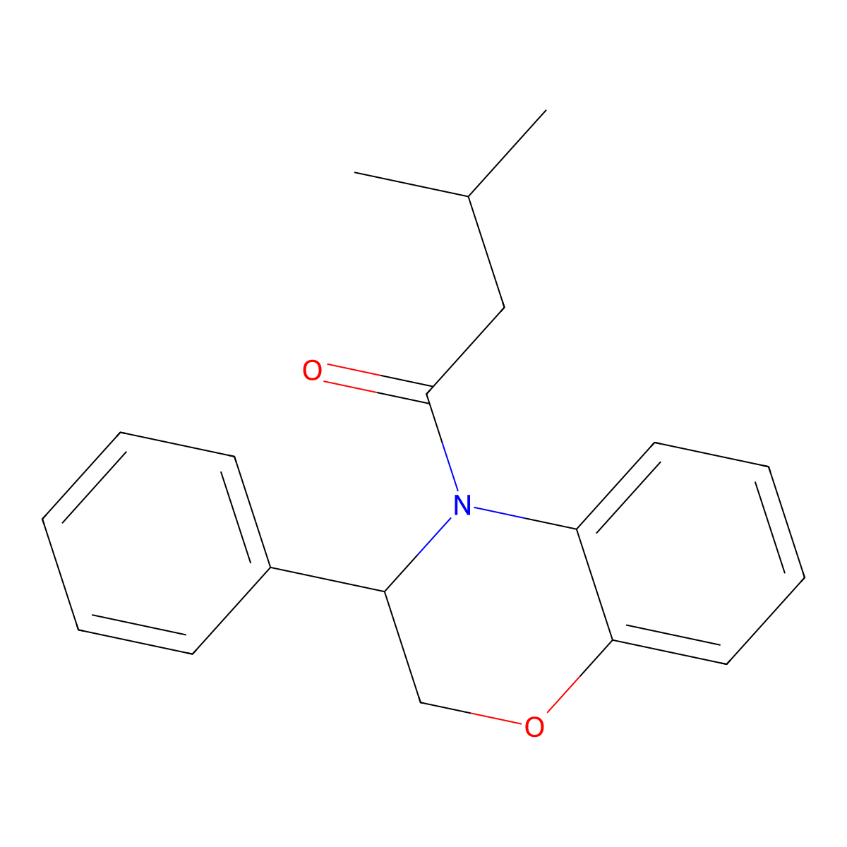 3-methyl-1-(3-phenyl-2,3-dihydro-4H-1,4-benzoxazin-4-yl)-1-butanone molecular structure, CAS 338962-40-6