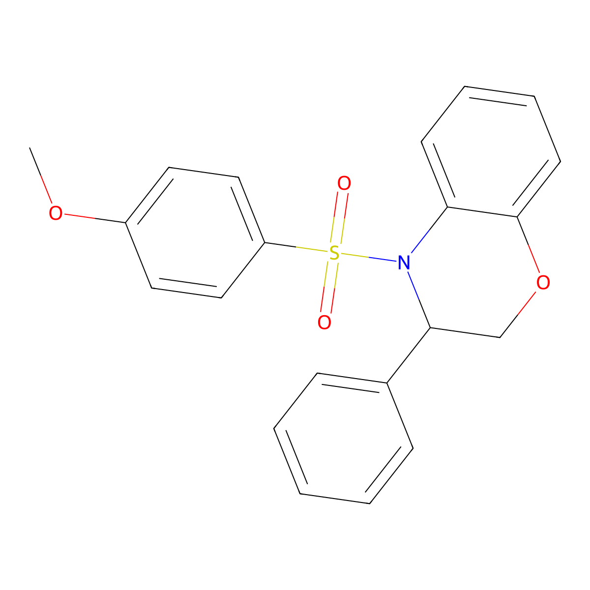 methyl 4-[(3-phenyl-2,3-dihydro-4H-1,4-benzoxazin-4-yl)sulfonyl]phenyl ether molecular structure, CAS 338962-42-8