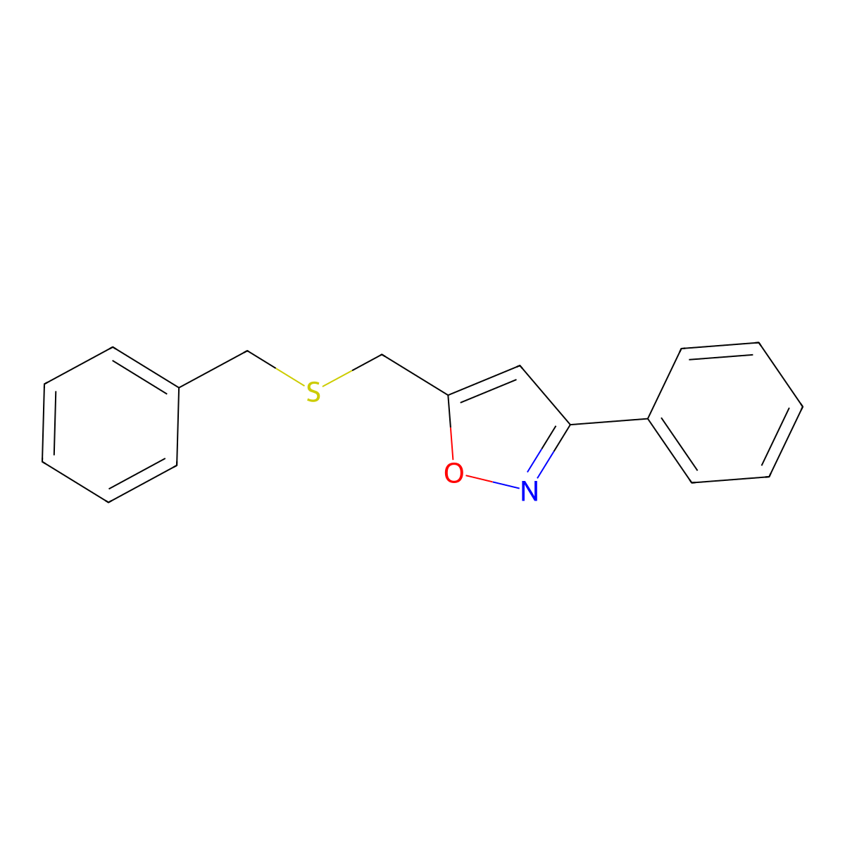 Benzyl (3-phenyl-5-isoxazolyl)methyl sulfide molecular structure, CAS 338962-44-0