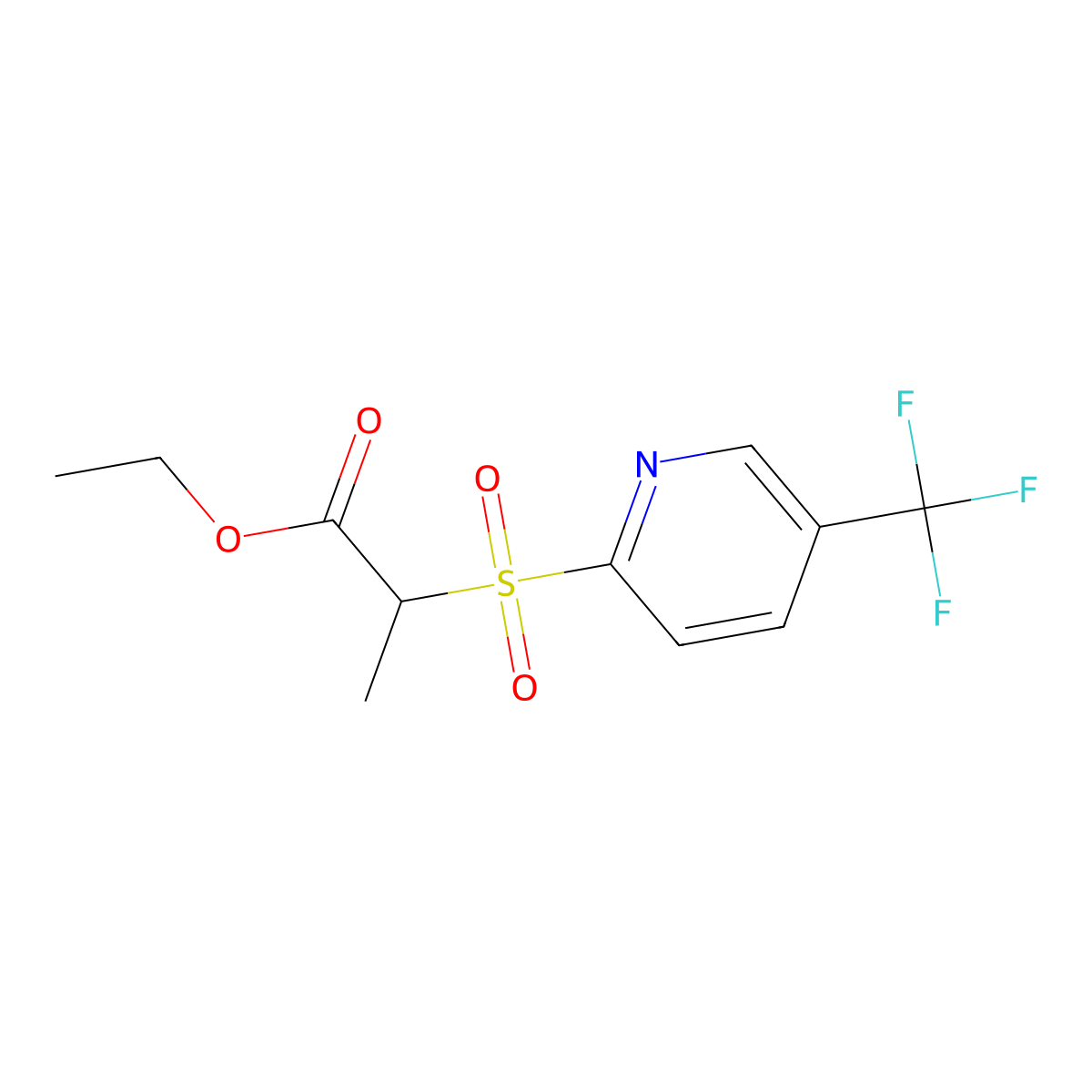 Ethyl 2-{[5-(trifluoromethyl)-2-pyridinyl]sulfonyl}propanoate molecular structure, CAS 338962-51-9