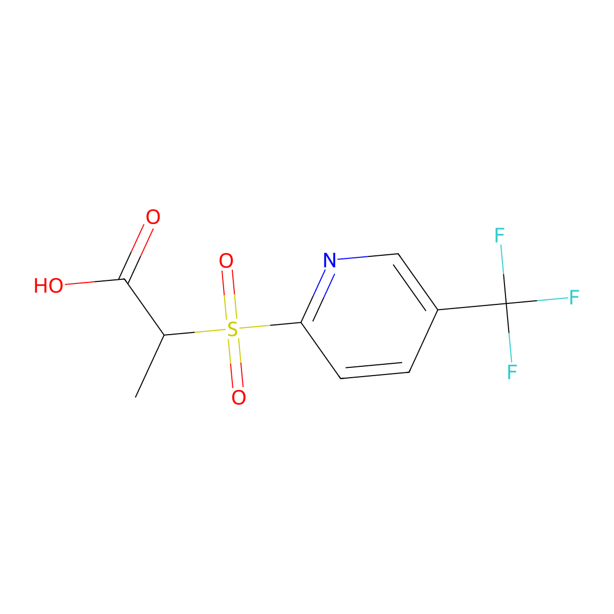 2-{[5-(Trifluoromethyl)-2-pyridinyl]sulfonyl}propanoic acid molecular structure, CAS 338962-54-2