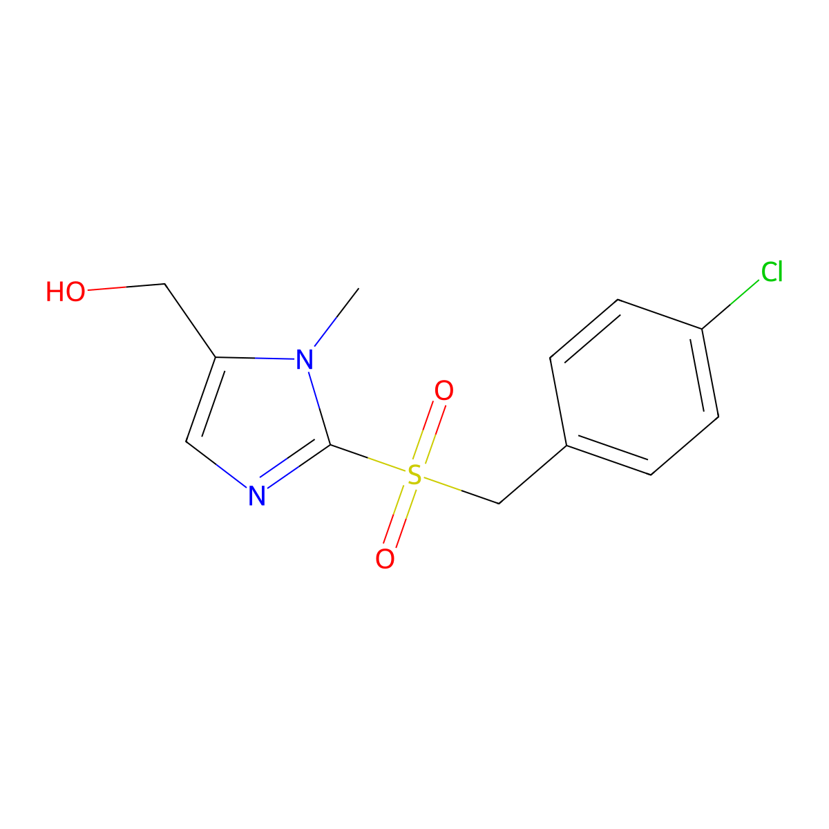 {2-[(4-chlorobenzyl)sulfonyl]-1-methyl-1H-imidazol-5-yl}methanol molecular structure, CAS 338962-56-4