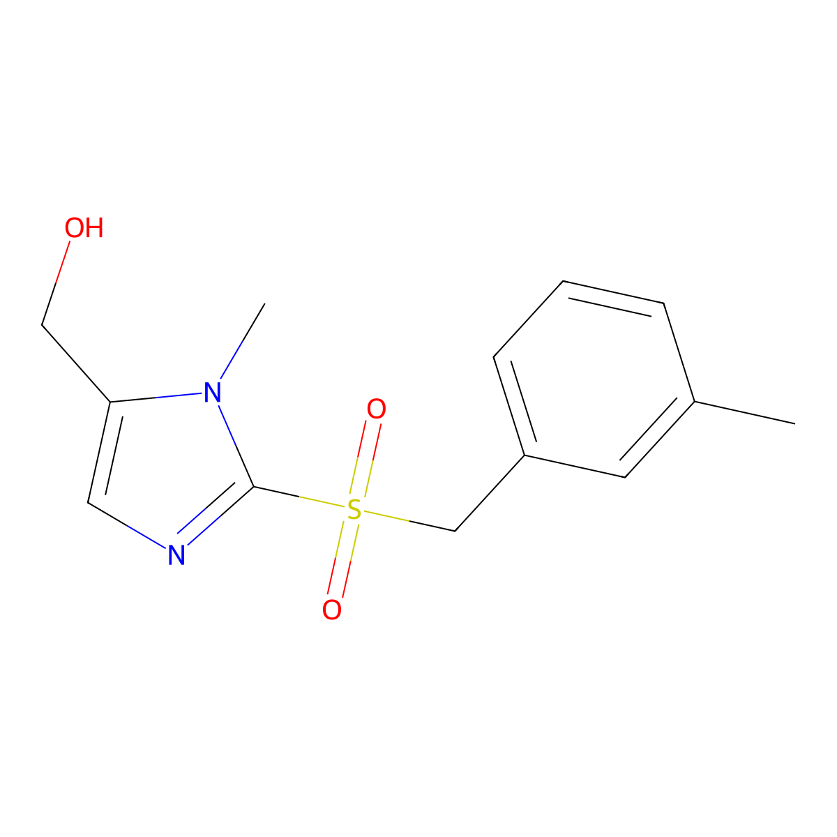 {1-methyl-2-[(3-methylbenzyl)sulfonyl]-1H-imidazol-5-yl}methanol molecular structure, CAS 338962-57-5