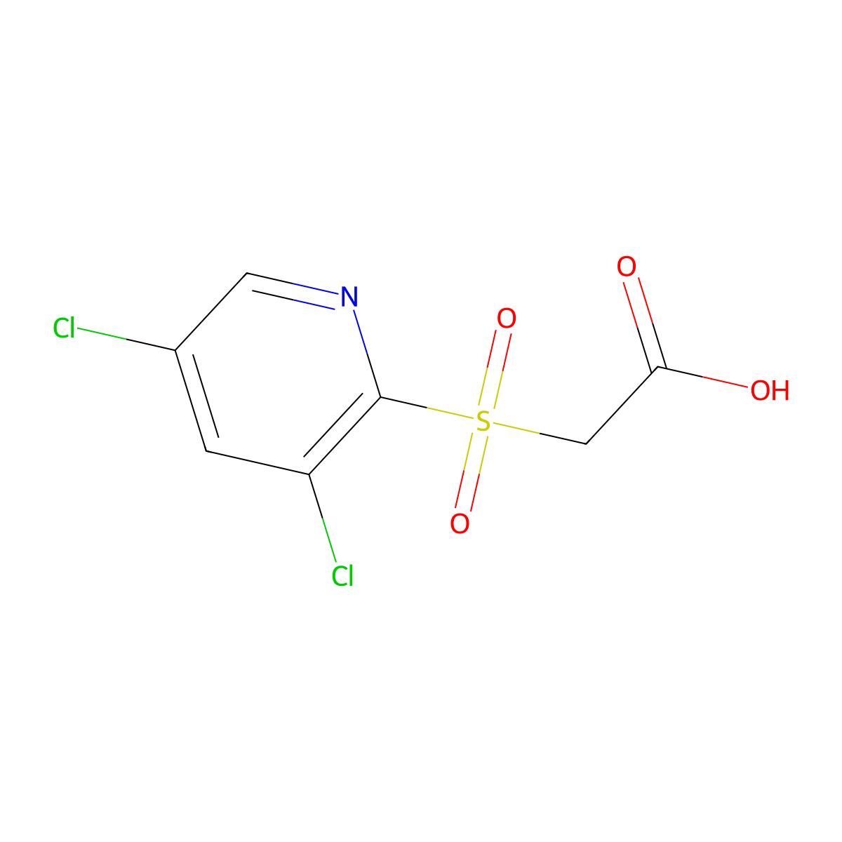 2-[(3,5-Dichloro-2-pyridinyl)sulfonyl]acetic acid molecular structure, CAS 338962-58-6