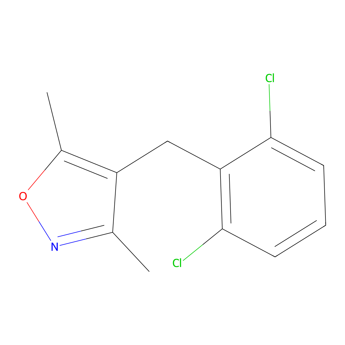 4-(2,6-Dichlorobenzyl)-3,5-dimethylisoxazole molecular structure, CAS 338962-68-8