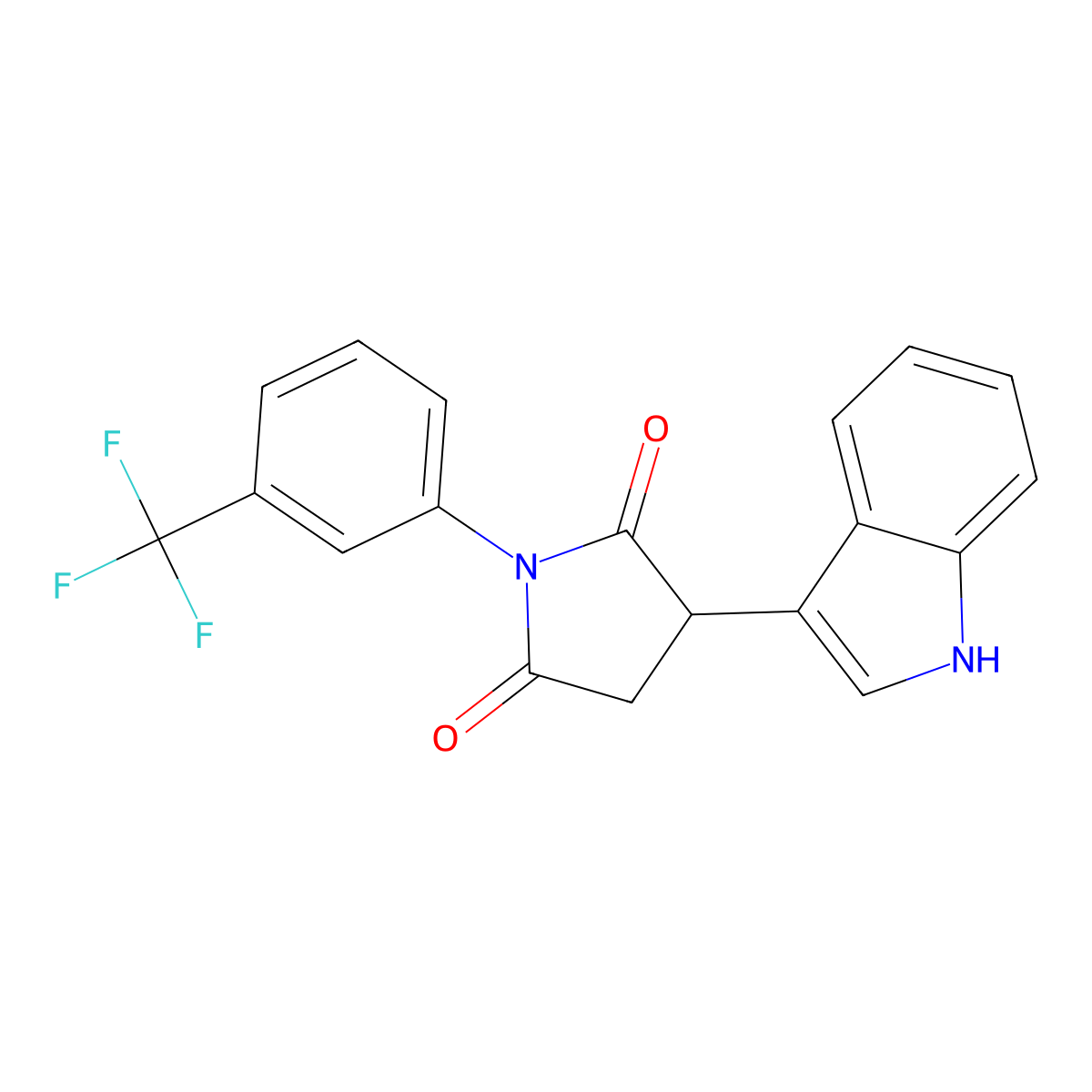 3-(1H-indol-3-yl)-1-[3-(trifluoromethyl)phenyl]pyrrolidine-2,5-dione molecular structure, CAS 338962-75-7