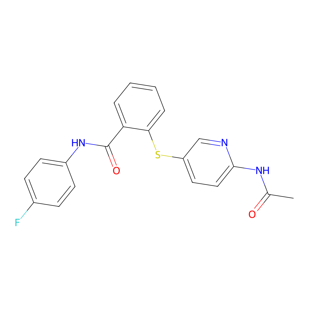 2-{[6-(acetylamino)-3-pyridinyl]sulfanyl}-N-(4-fluorophenyl)benzenecarboxamide molecular structure, CAS 338962-77-9