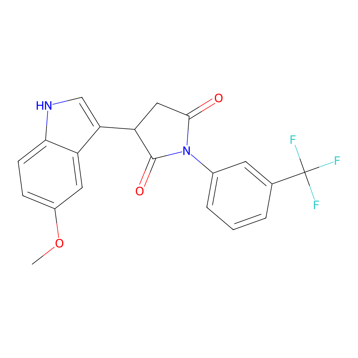 3-(5-methoxy-1H-indol-3-yl)-1-[3-(trifluoromethyl)phenyl]pyrrolidine-2,5-dione molecular structure, CAS 338962-79-1