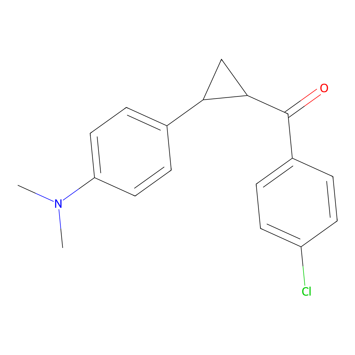 (4-Chlorophenyl){2-[4-(dimethylamino)phenyl]cyclopropyl}methanone molecular structure, CAS 338962-89-3