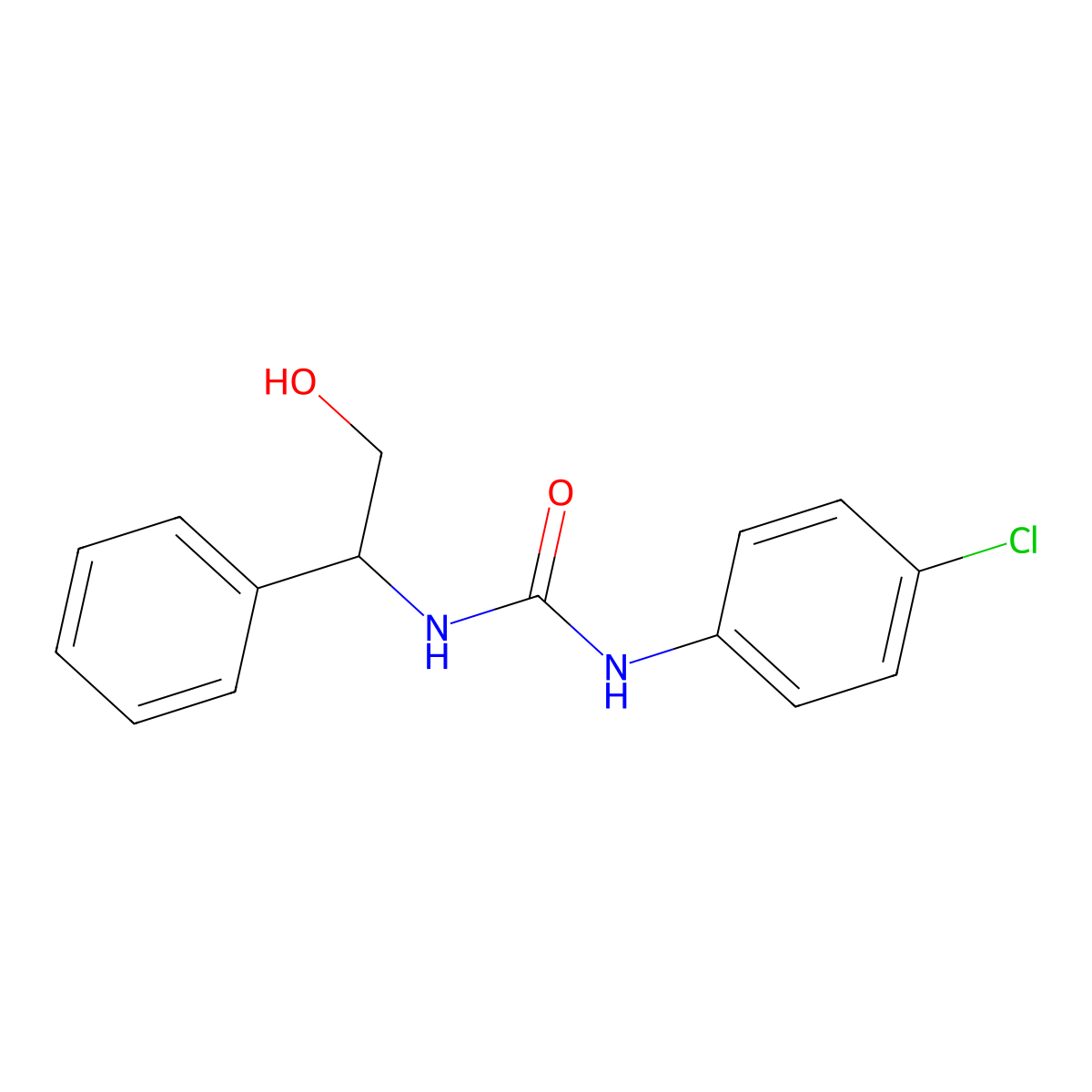 1-(4-Chlorophenyl)-3-(2-hydroxy-1-phenylethyl)urea molecular structure, CAS 338962-97-3