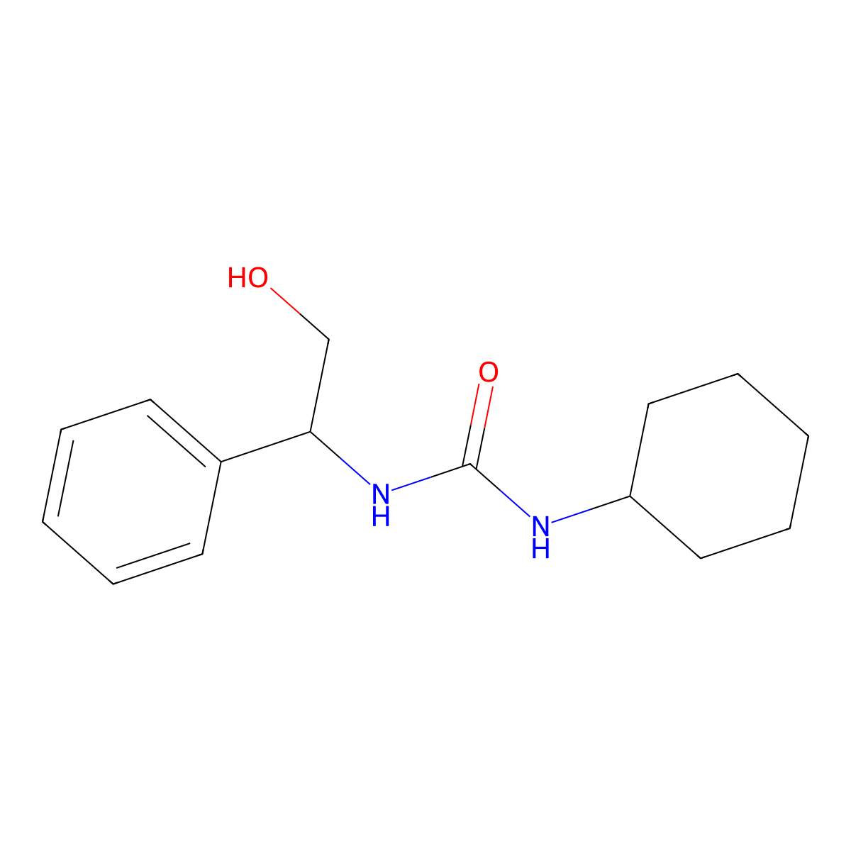 1-Cyclohexyl-3-(2-hydroxy-1-phenylethyl)urea molecular structure, CAS 338962-99-5