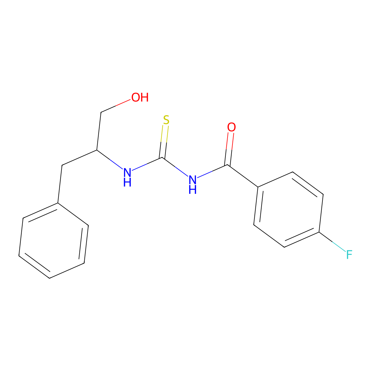 N-(1-benzyl-2-hydroxyethyl)-N'-(4-fluorobenzoyl)thiourea molecular structure, CAS 338963-02-3