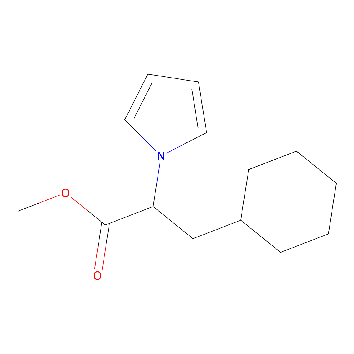 methyl 3-cyclohexyl-2-(1H-pyrrol-1-yl)propanoate molecular structure, CAS 338963-18-1