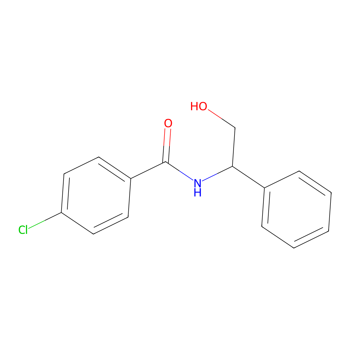 4-chloro-N-(2-hydroxy-1-phenylethyl)benzamide molecular structure, CAS 338963-19-2