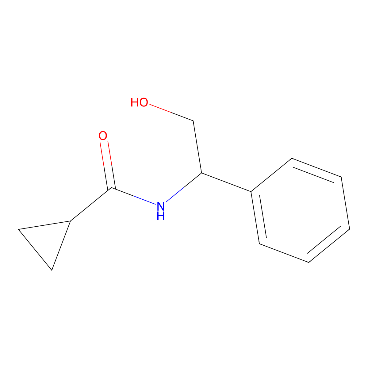 N-(2-hydroxy-1-phenylethyl)cyclopropanecarboxamide molecular structure, CAS 338963-23-8