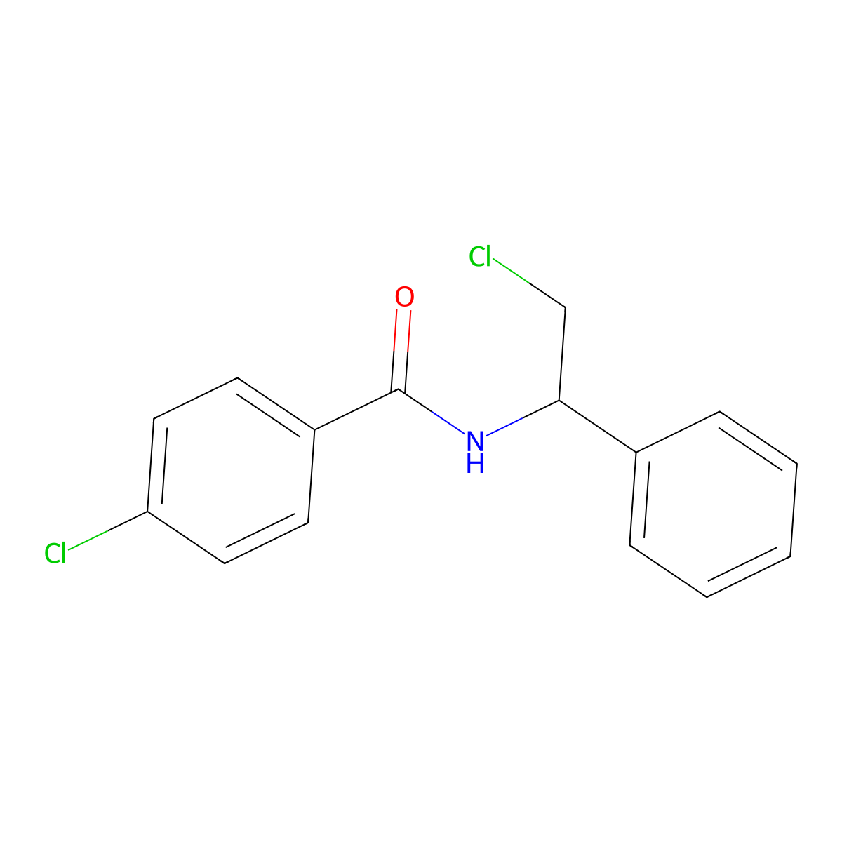 4-chloro-N-(2-chloro-1-phenylethyl)benzamide molecular structure, CAS 338963-24-9