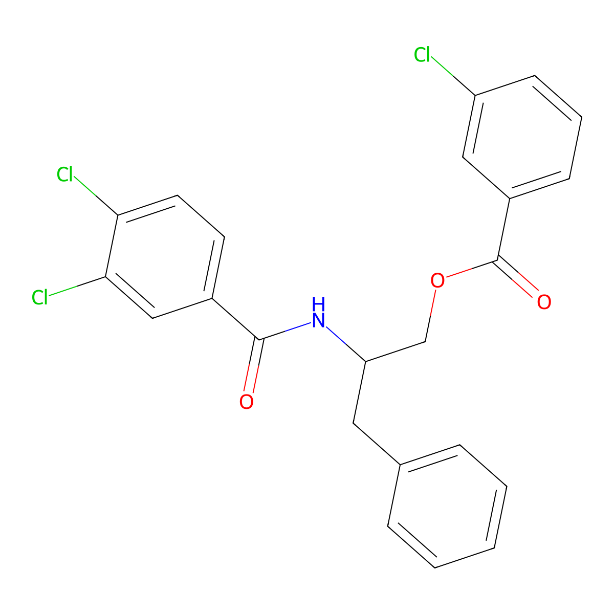 2-[(3,4-Dichlorobenzoyl)amino]-3-phenylpropyl 3-chlorobenzenecarboxylate molecular structure, CAS 338963-32-9