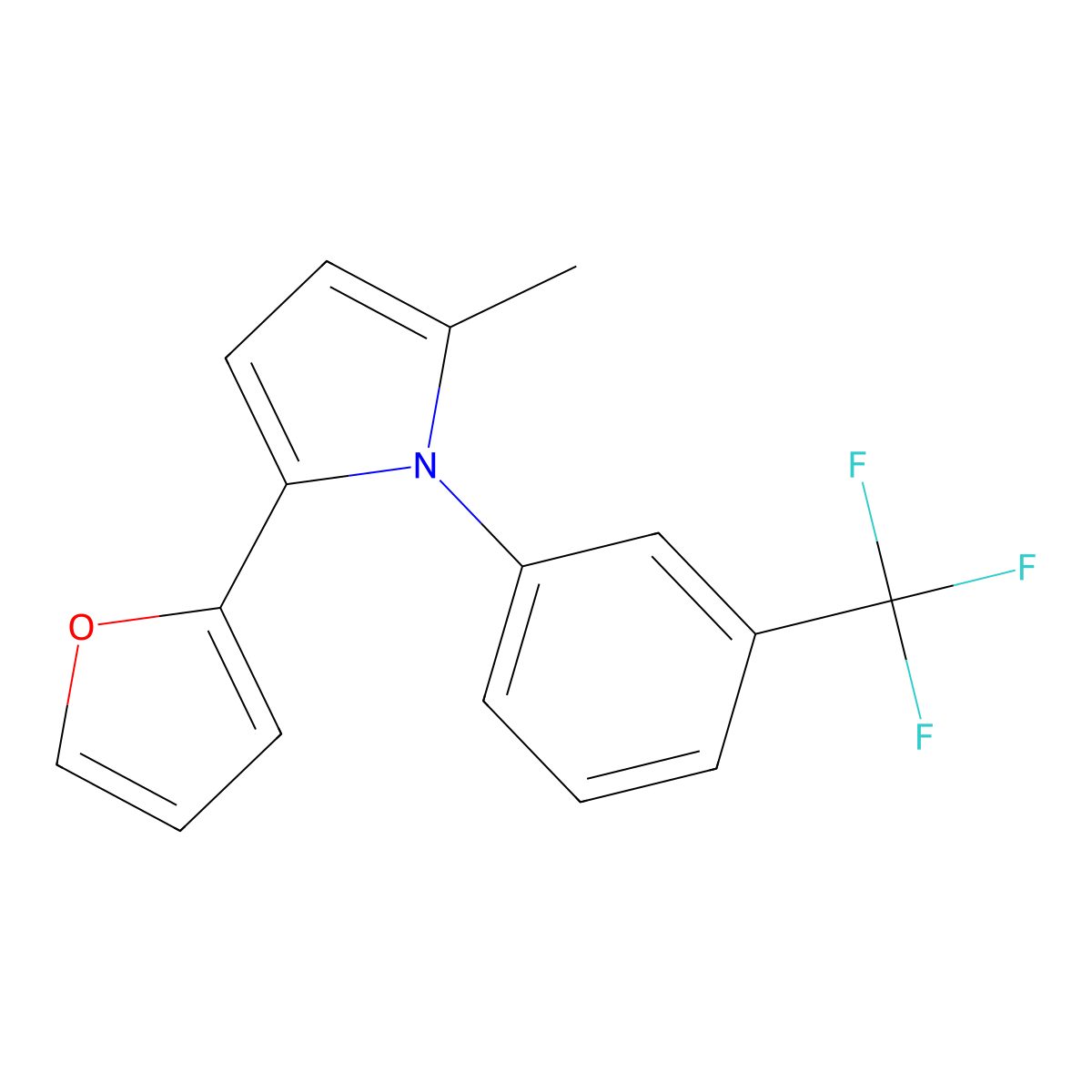 2-(Furan-2-yl)-5-methyl-1-[3-(trifluoromethyl)phenyl]pyrrole molecular structure, CAS 338963-33-0