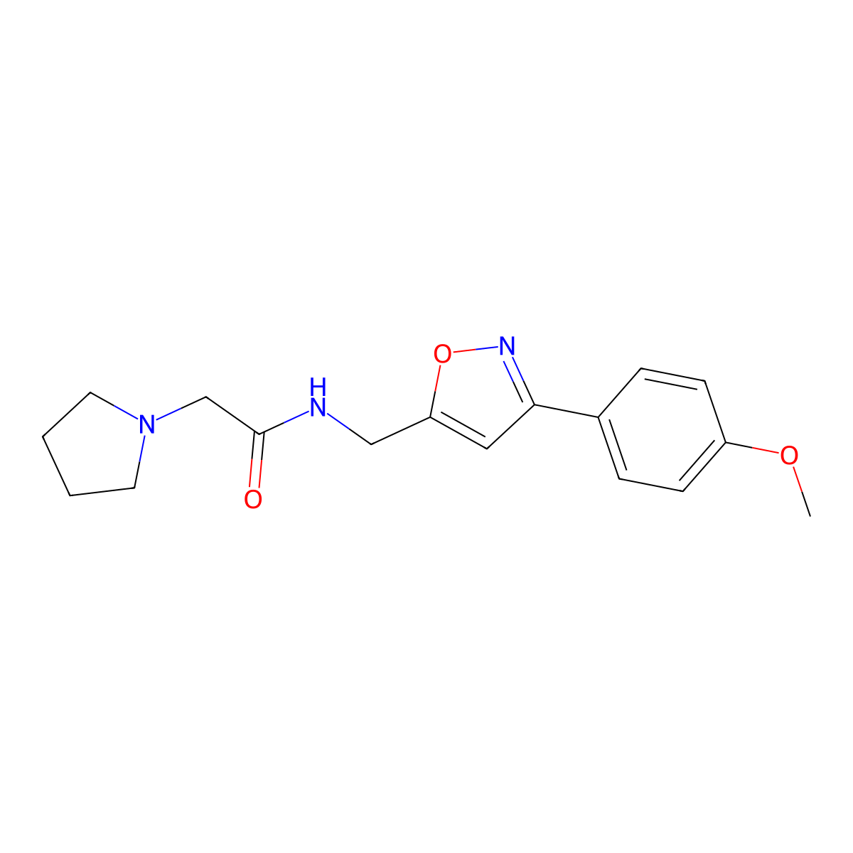 N-{[3-(4-methoxyphenyl)-5-isoxazolyl]methyl}-2-(1-pyrrolidinyl)acetamide molecular structure, CAS 338963-40-9