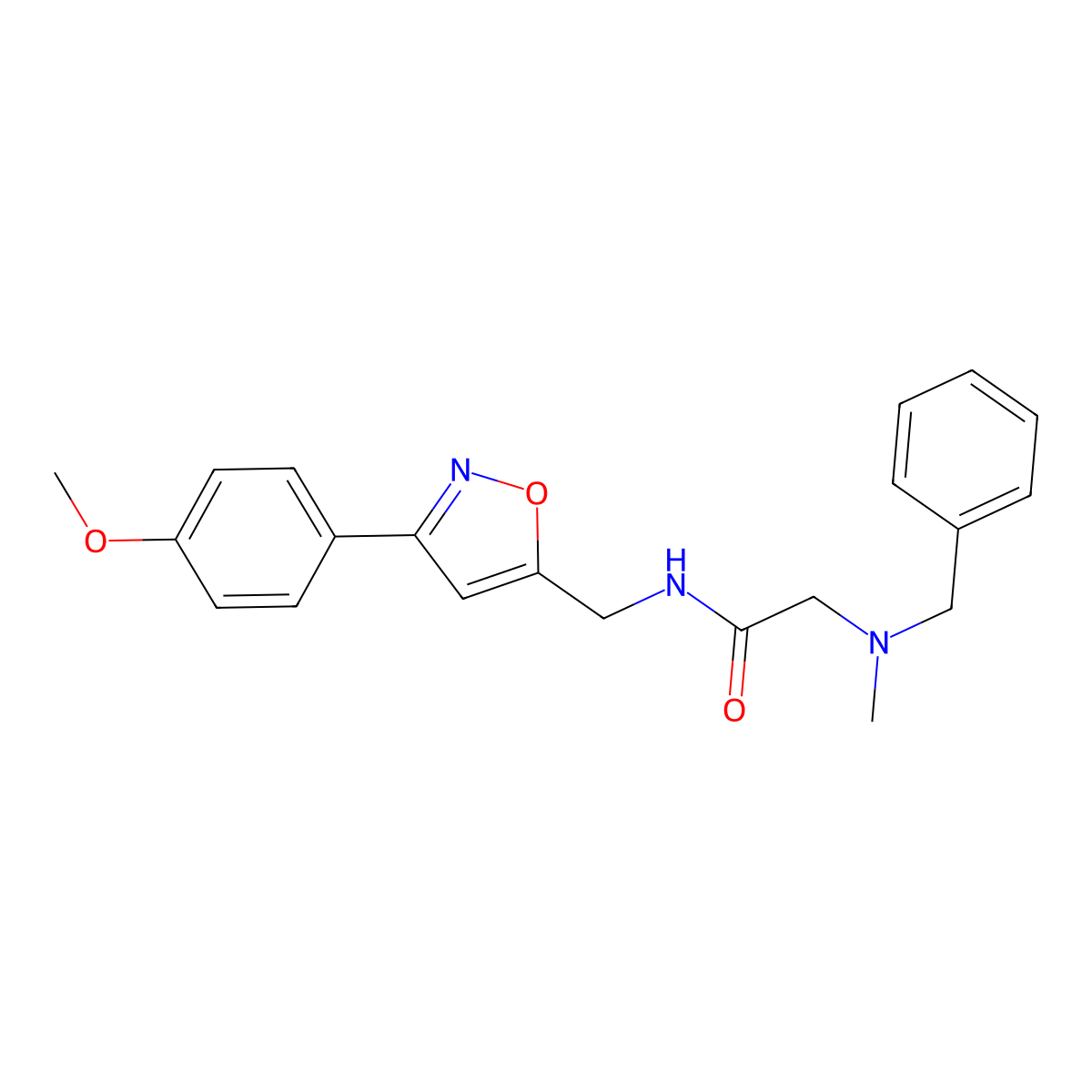 2-[benzyl(methyl)amino]-N-{[3-(4-methoxyphenyl)-5-isoxazolyl]methyl}acetamide molecular structure, CAS 338963-41-0