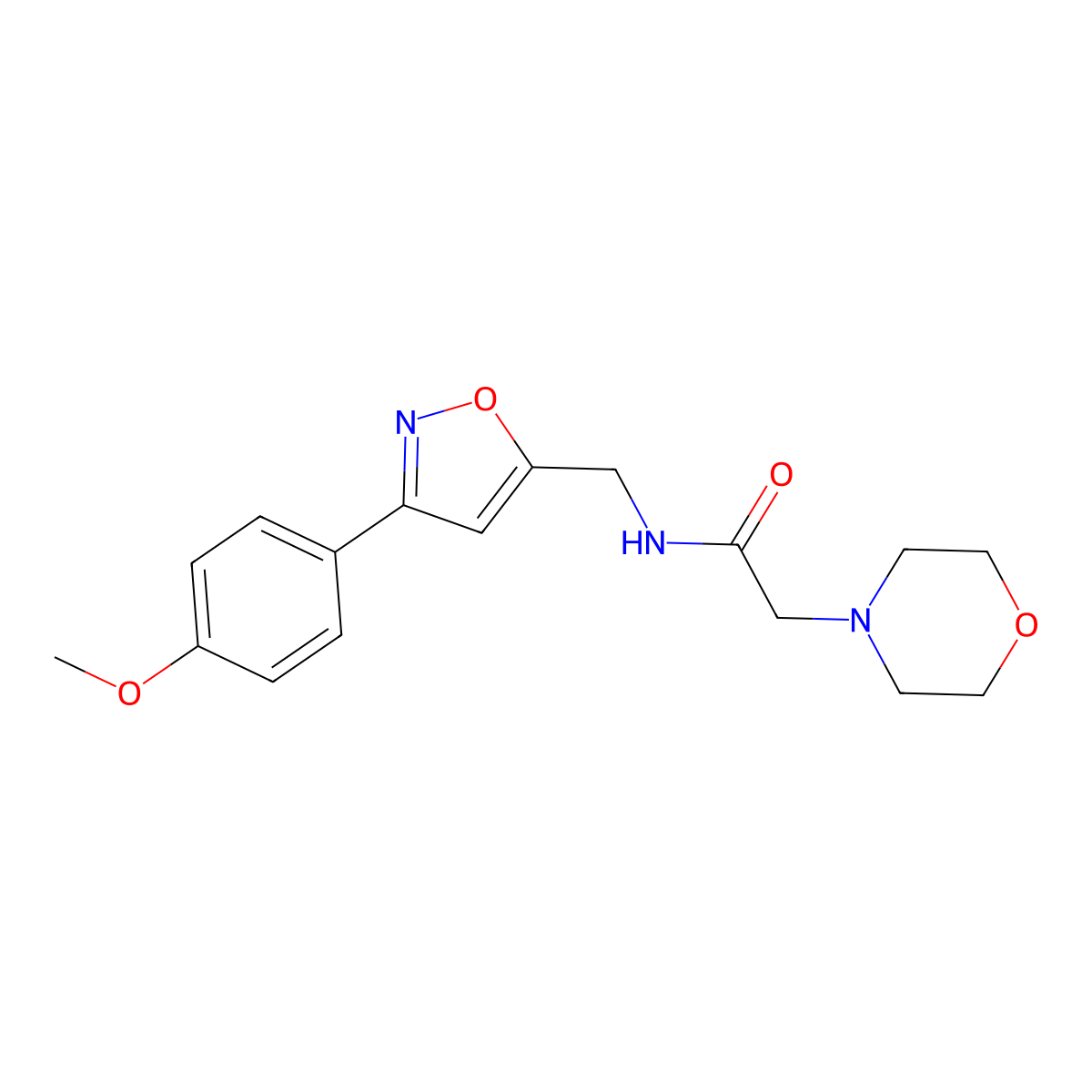 N-{[3-(4-methoxyphenyl)-5-isoxazolyl]methyl}-2-morpholinoacetamide molecular structure, CAS 338963-42-1