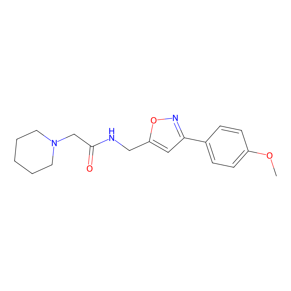 N-{[3-(4-methoxyphenyl)-5-isoxazolyl]methyl}-2-piperidinoacetamide molecular structure, CAS 338963-43-2