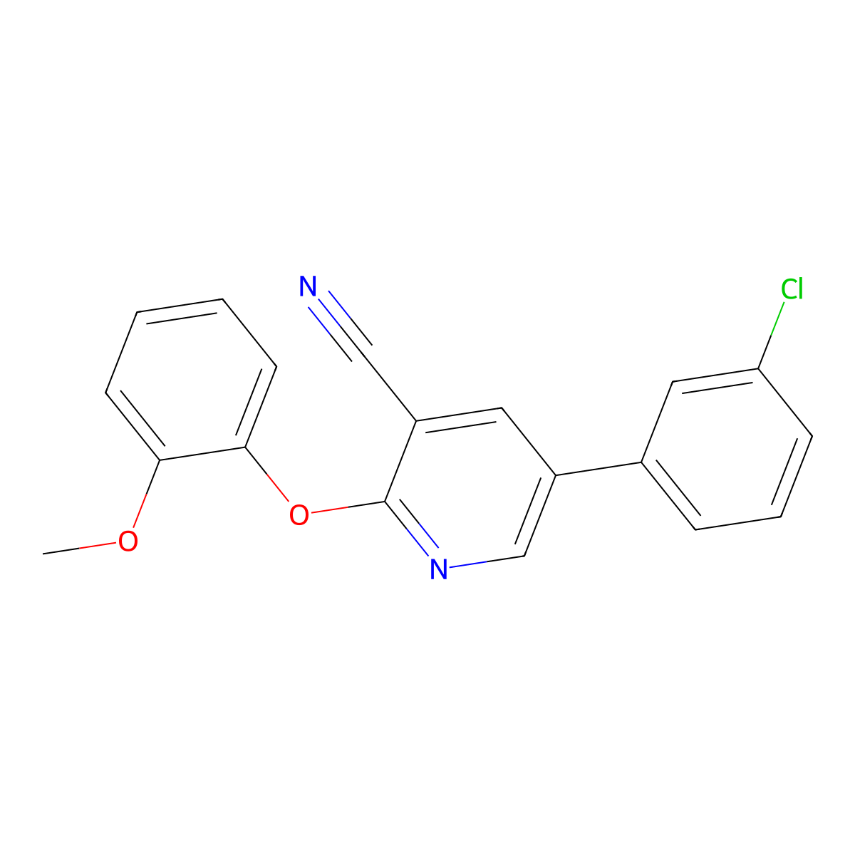 5-(3-Chlorophenyl)-2-(2-methoxyphenoxy)pyridine-3-carbonitrile molecular structure, CAS 338964-18-4