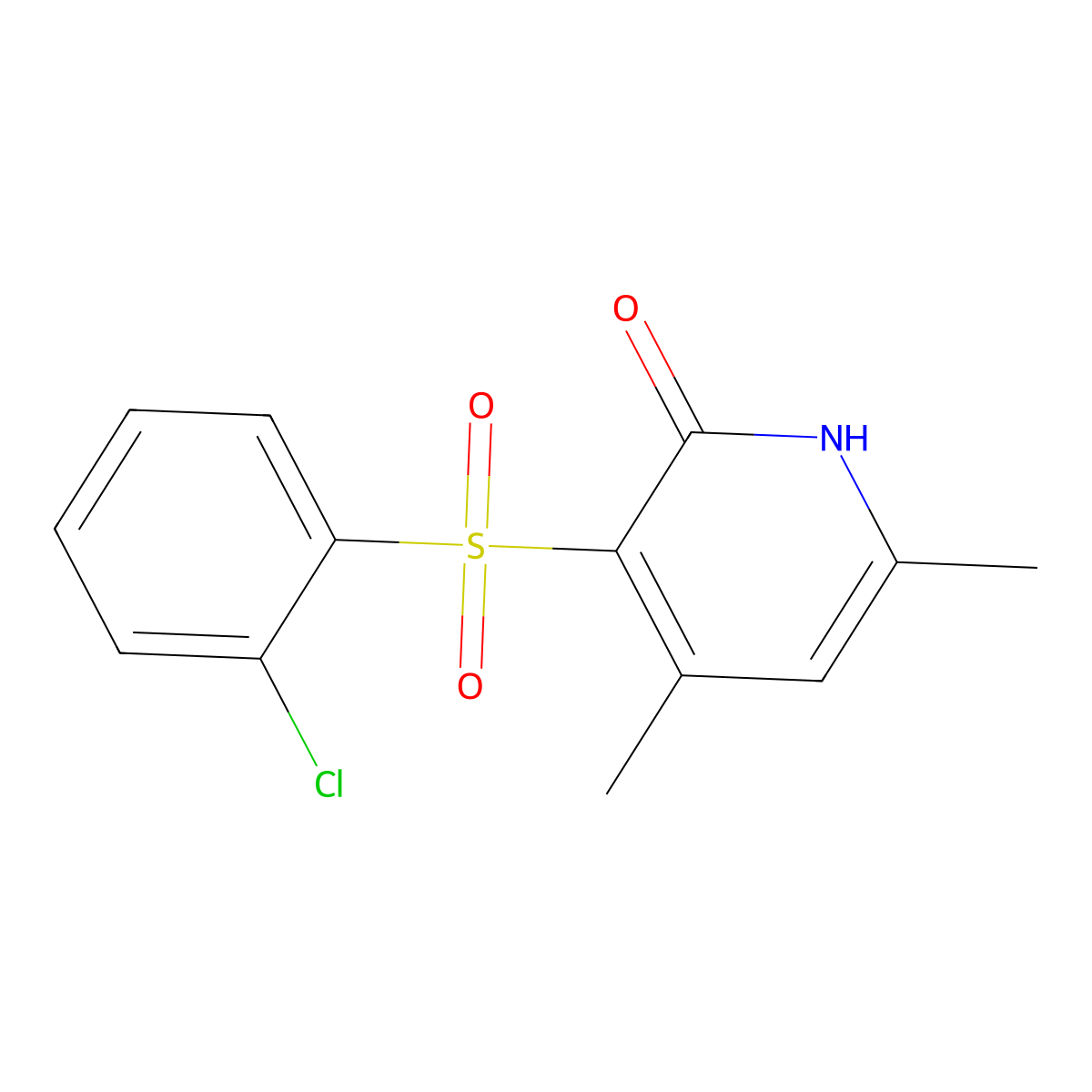 3-[(2-chlorophenyl)sulfonyl]-4,6-dimethyl-2(1H)-pyridinone molecular structure, CAS 338964-29-7