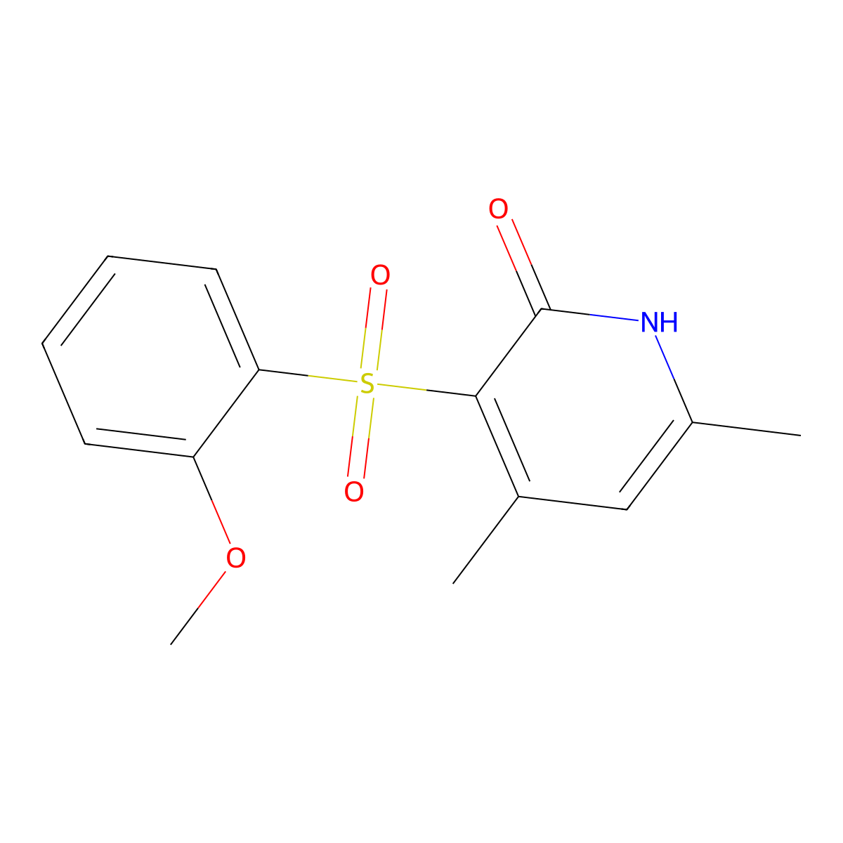 3-[(2-methoxyphenyl)sulfonyl]-4,6-dimethyl-2(1H)-pyridinone molecular structure, CAS 338964-36-6