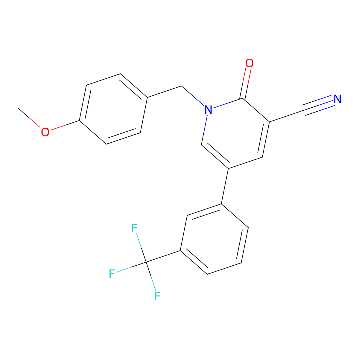1-(4-Methoxybenzyl)-2-oxo-5-[3-(trifluoromethyl)phenyl]-1,2-dihydro-3-pyridinecarbonitrile molecular structure, CAS 338964-39-9