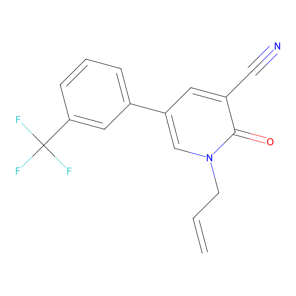 1-Allyl-2-oxo-5-[3-(trifluoromethyl)phenyl]-1,2-dihydro-3-pyridinecarbonitrile molecular structure, CAS 338964-43-5