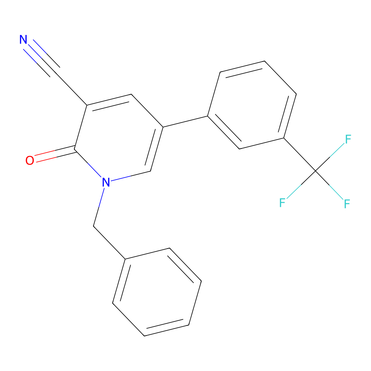 1-Benzyl-2-oxo-5-[3-(trifluoromethyl)phenyl]-1,2-dihydro-3-pyridinecarbonitrile molecular structure, CAS 338964-48-0