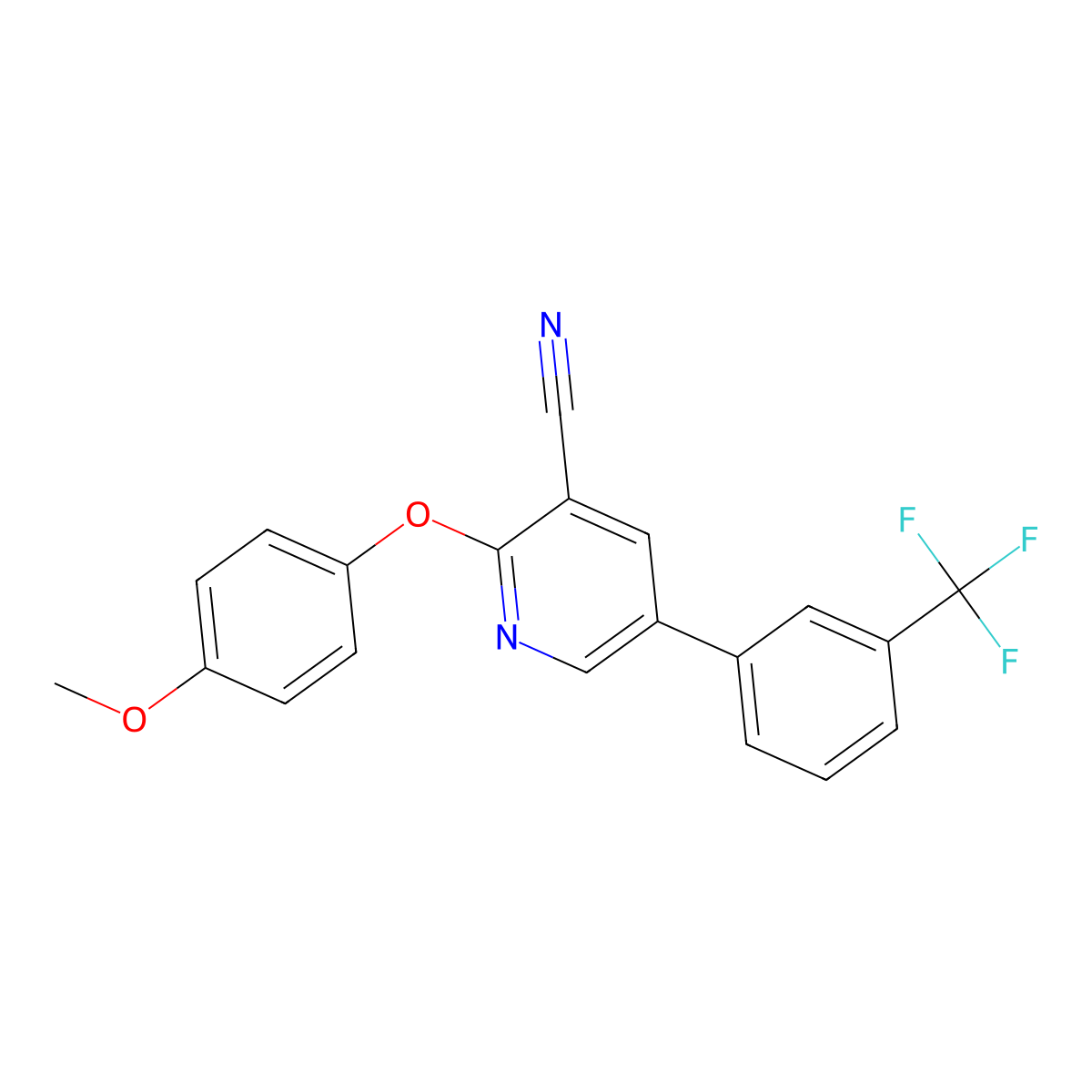 2-(4-Methoxyphenoxy)-5-[3-(trifluoromethyl)phenyl]pyridine-3-carbonitrile molecular structure, CAS 338964-59-3