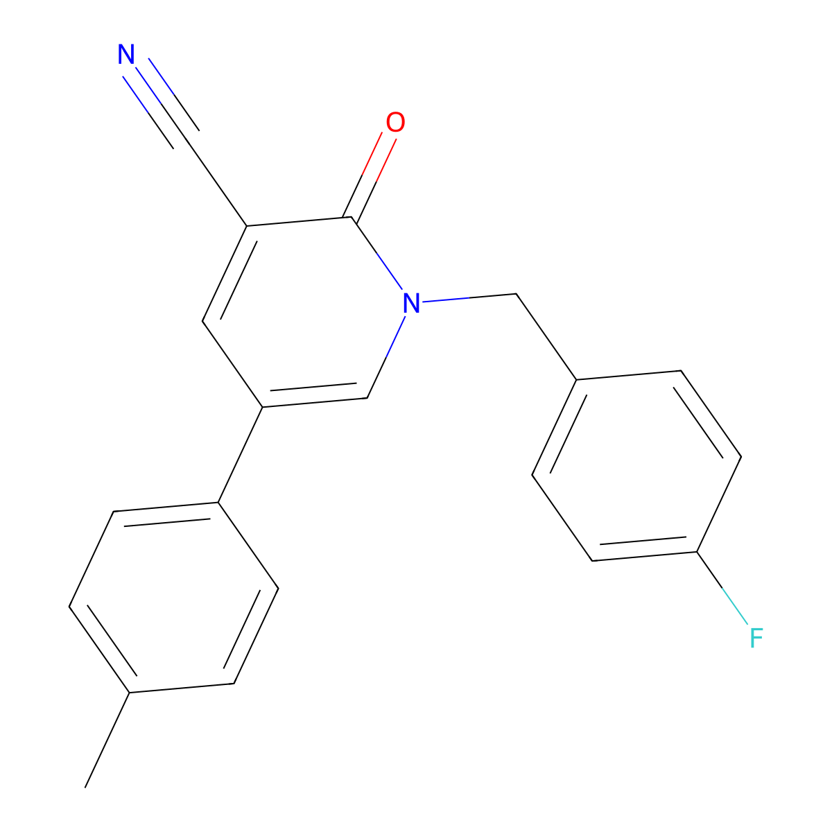 1-(4-Fluorobenzyl)-5-(4-methylphenyl)-2-oxo-1,2-dihydro-3-pyridinecarbonitrile molecular structure, CAS 338964-92-4