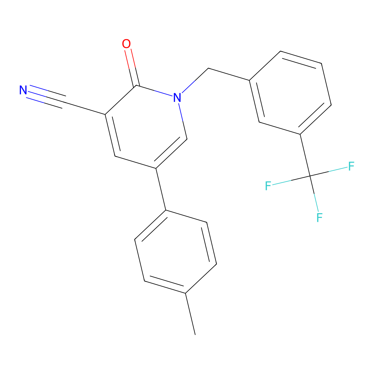 5-(4-Methylphenyl)-2-oxo-1-[3-(trifluoromethyl)benzyl]-1,2-dihydro-3-pyridinecarbonitrile molecular structure, CAS 338964-97-9