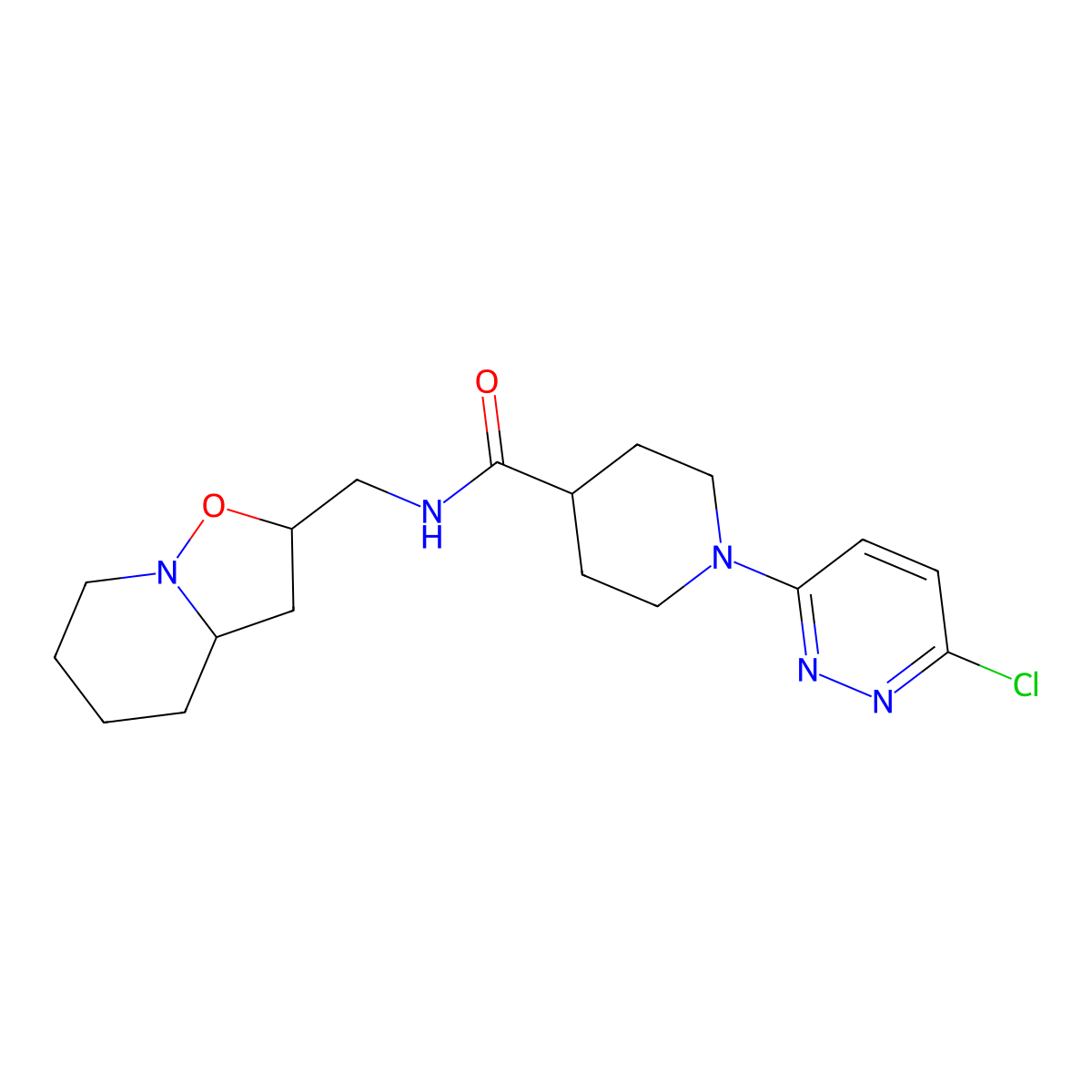1-(6-chloro-3-pyridazinyl)-N-(hexahydro-2H-isoxazolo[2,3-a]pyridin-2-ylmethyl)-4-piperidinecarboxamide molecular structure, CAS 338965-04-1