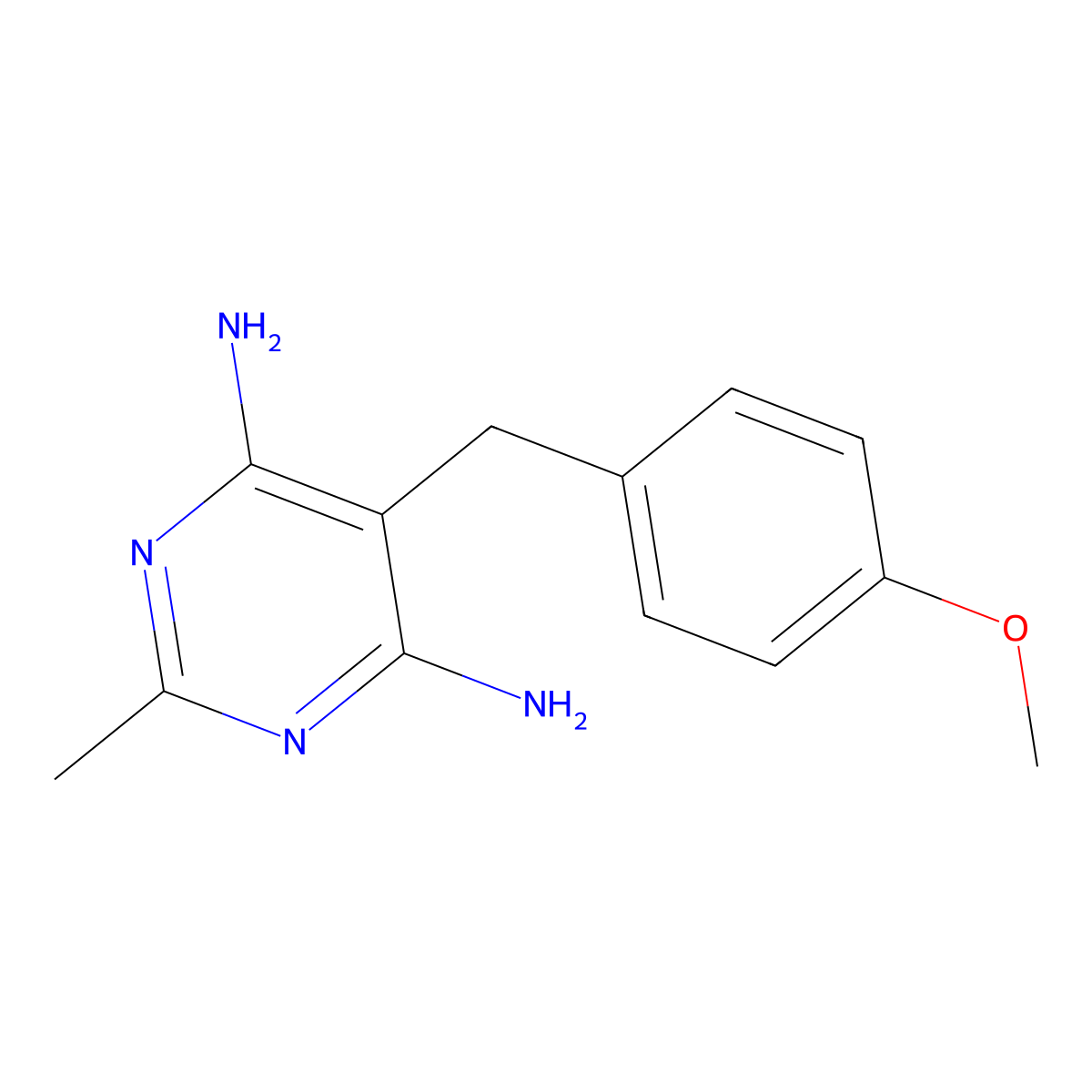 5-[(4-Methoxyphenyl)methyl]-2-methylpyrimidine-4,6-diamine molecular structure, CAS 338965-06-3
