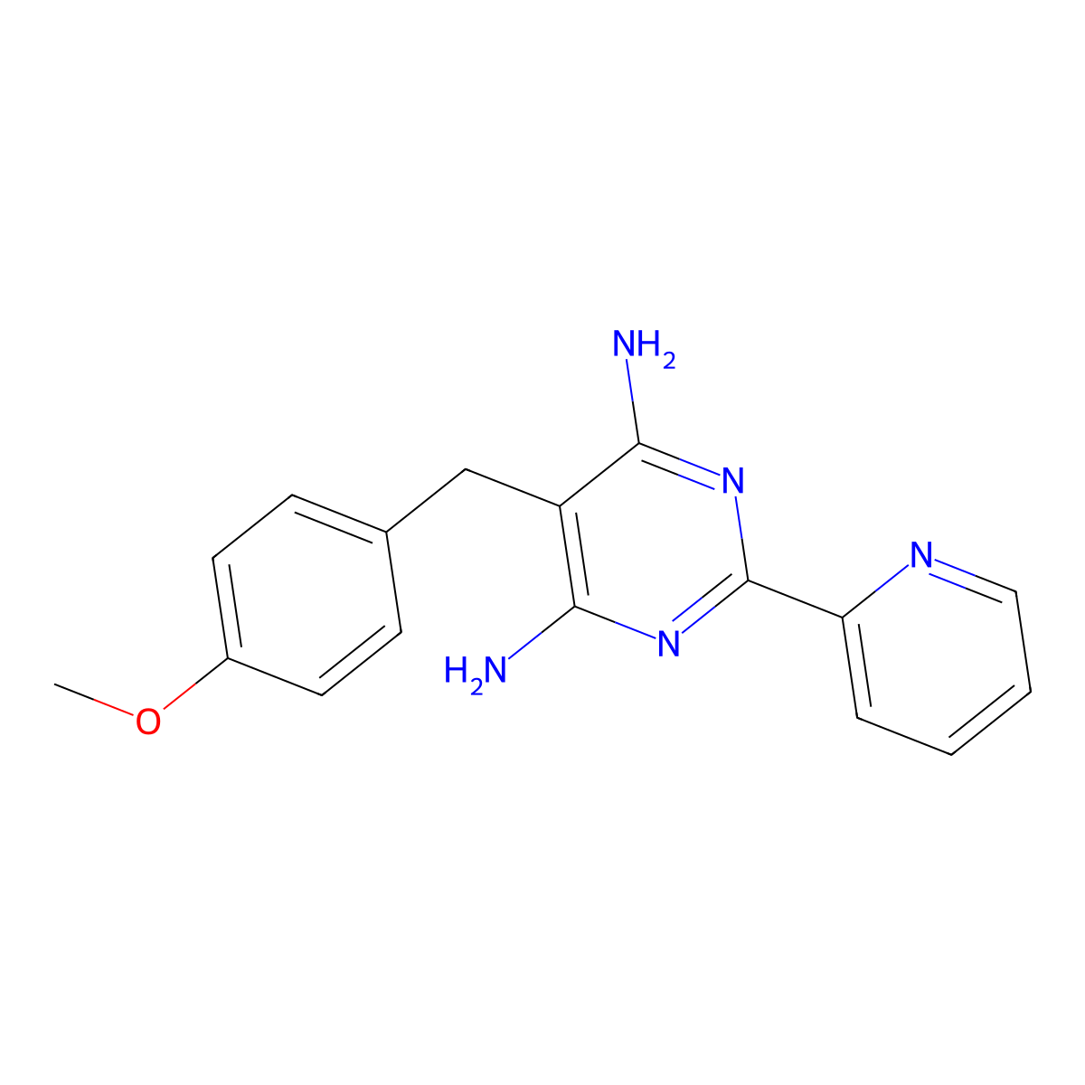 5-(4-Methoxybenzyl)-2-(2-pyridinyl)-4,6-pyrimidinediamine molecular structure, CAS 338965-07-4