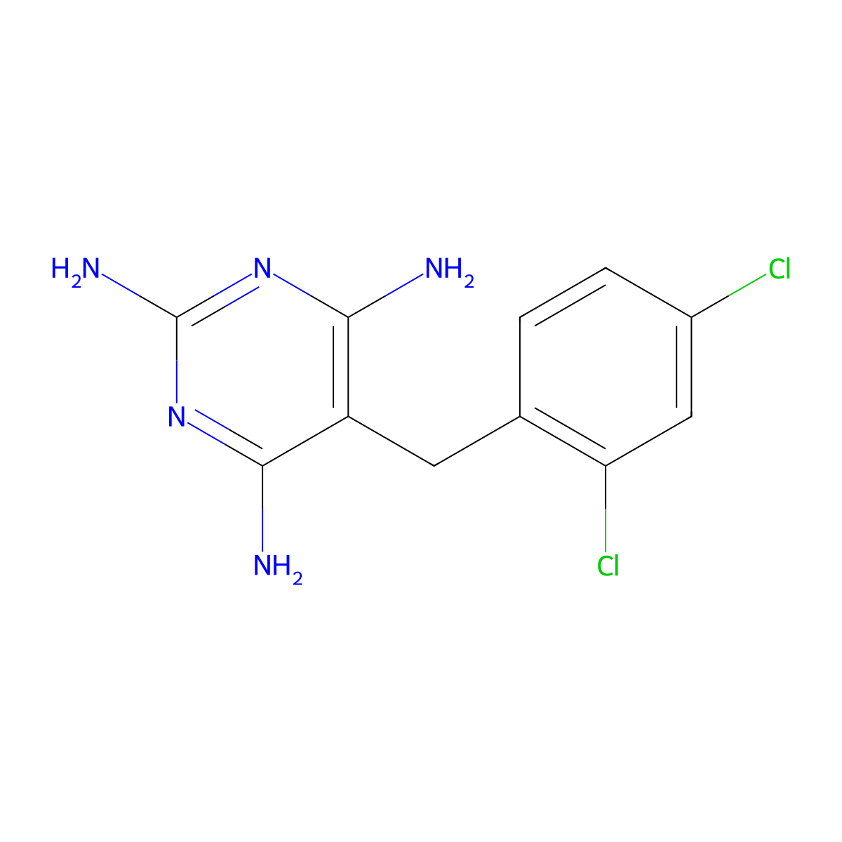 5-[(2,4-Dichlorophenyl)methyl]-2,4,6-pyrimidinetriamine molecular structure, CAS 338965-10-9