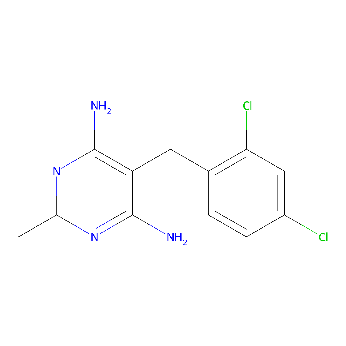 5-(2,4-Dichlorobenzyl)-2-methyl-4,6-pyrimidinediamine molecular structure, CAS 338965-12-1