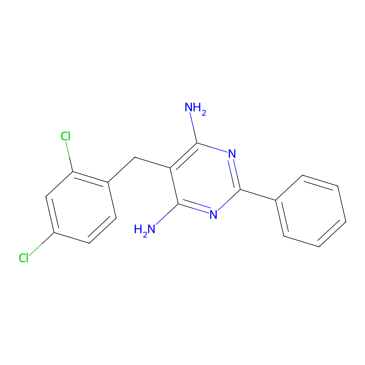 5-(2,4-Dichlorobenzyl)-2-phenyl-4,6-pyrimidinediamine molecular structure, CAS 338965-13-2