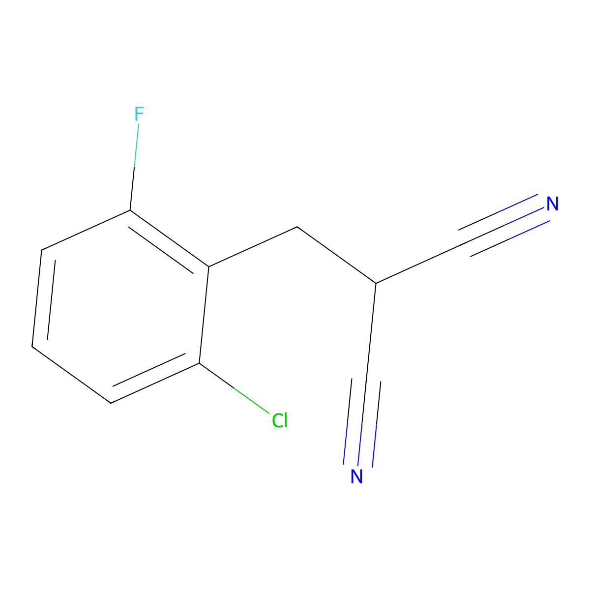 2-(2-Chloro-6-fluorobenzyl)malononitrile molecular structure, CAS 338965-15-4