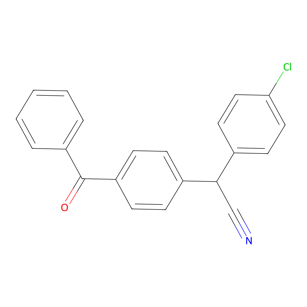 2-(4-Benzoylphenyl)-2-(4-chlorophenyl)acetonitrile molecular structure, CAS 338965-23-4