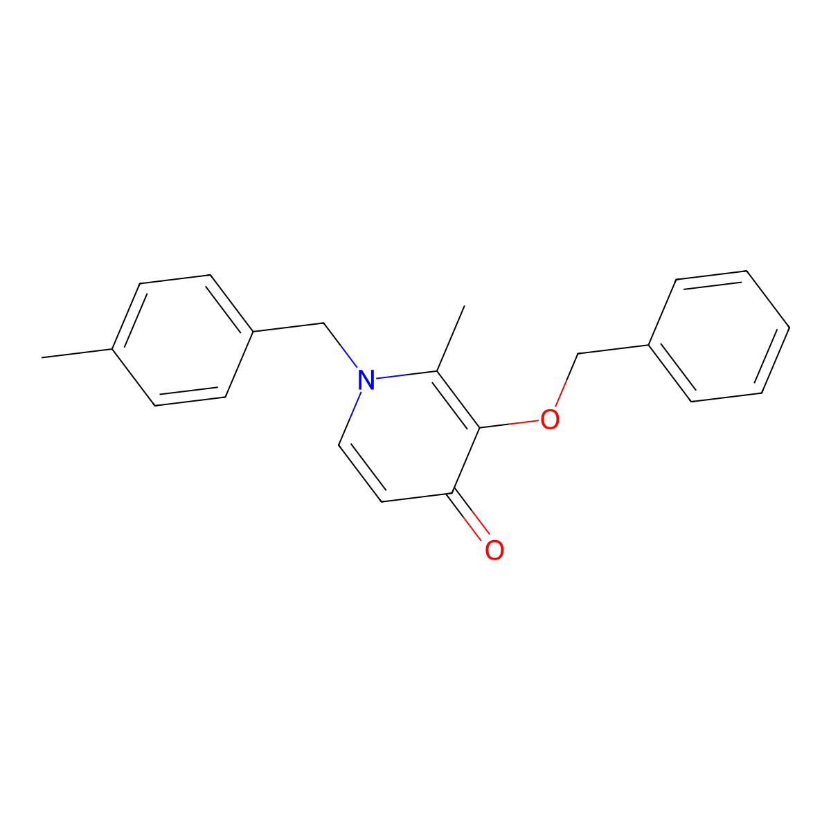3-(benzyloxy)-2-methyl-1-(4-methylbenzyl)-4(1H)-pyridinone molecular structure, CAS 338965-52-9